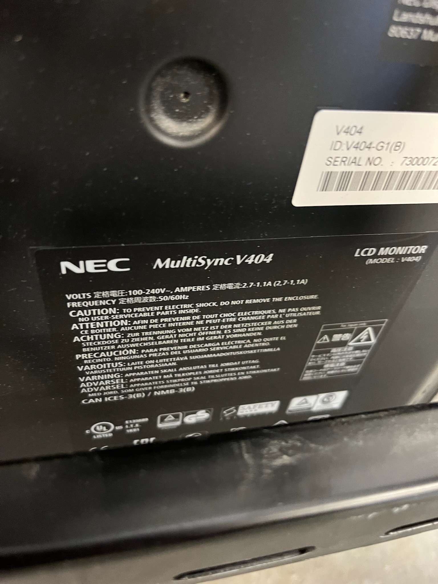SELT / SOLD NEC upplýsingaskjár með veggfestingu, LCD, 40'', 24/7 5