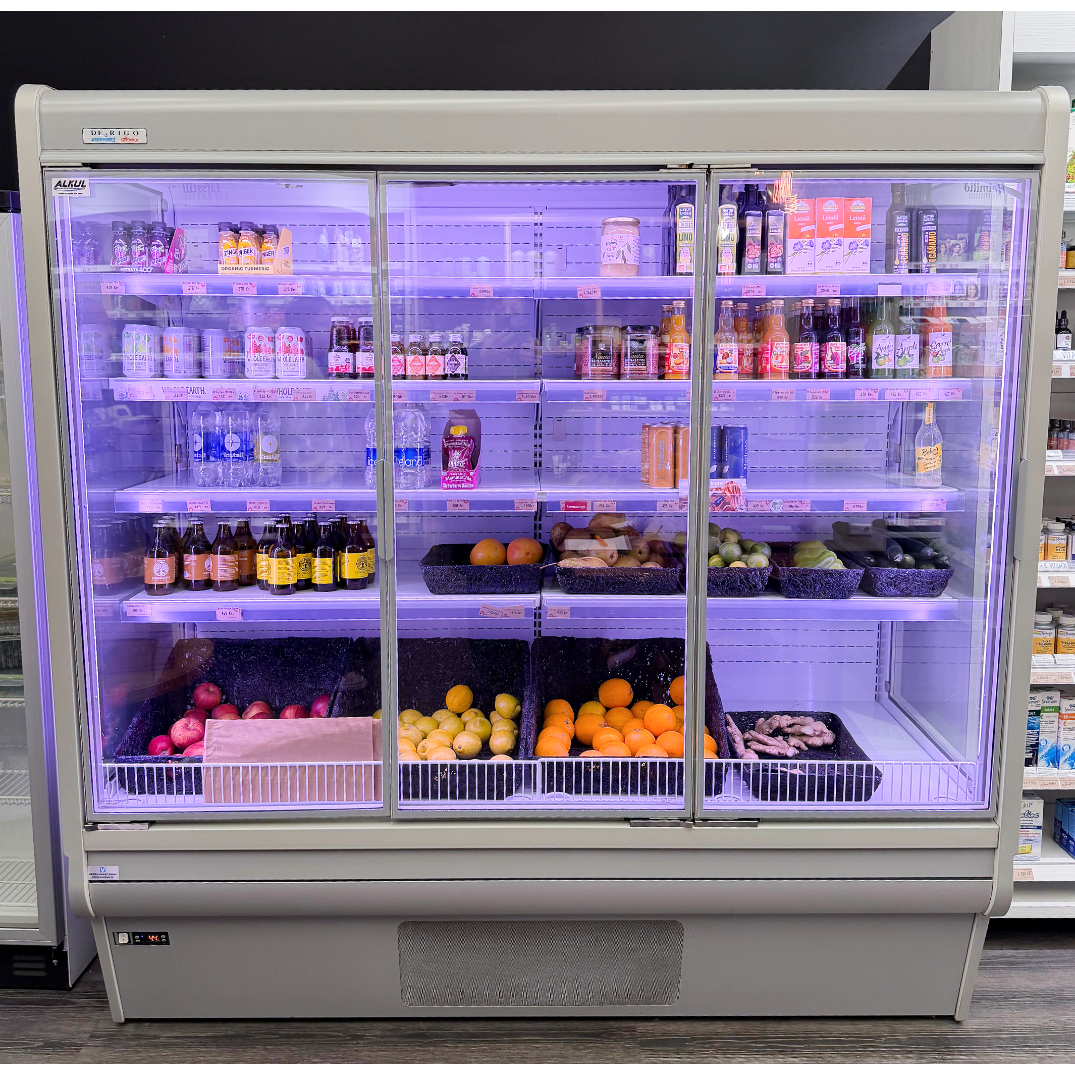 SELT / SOLD De Rigo 3ja glerhurða kælir