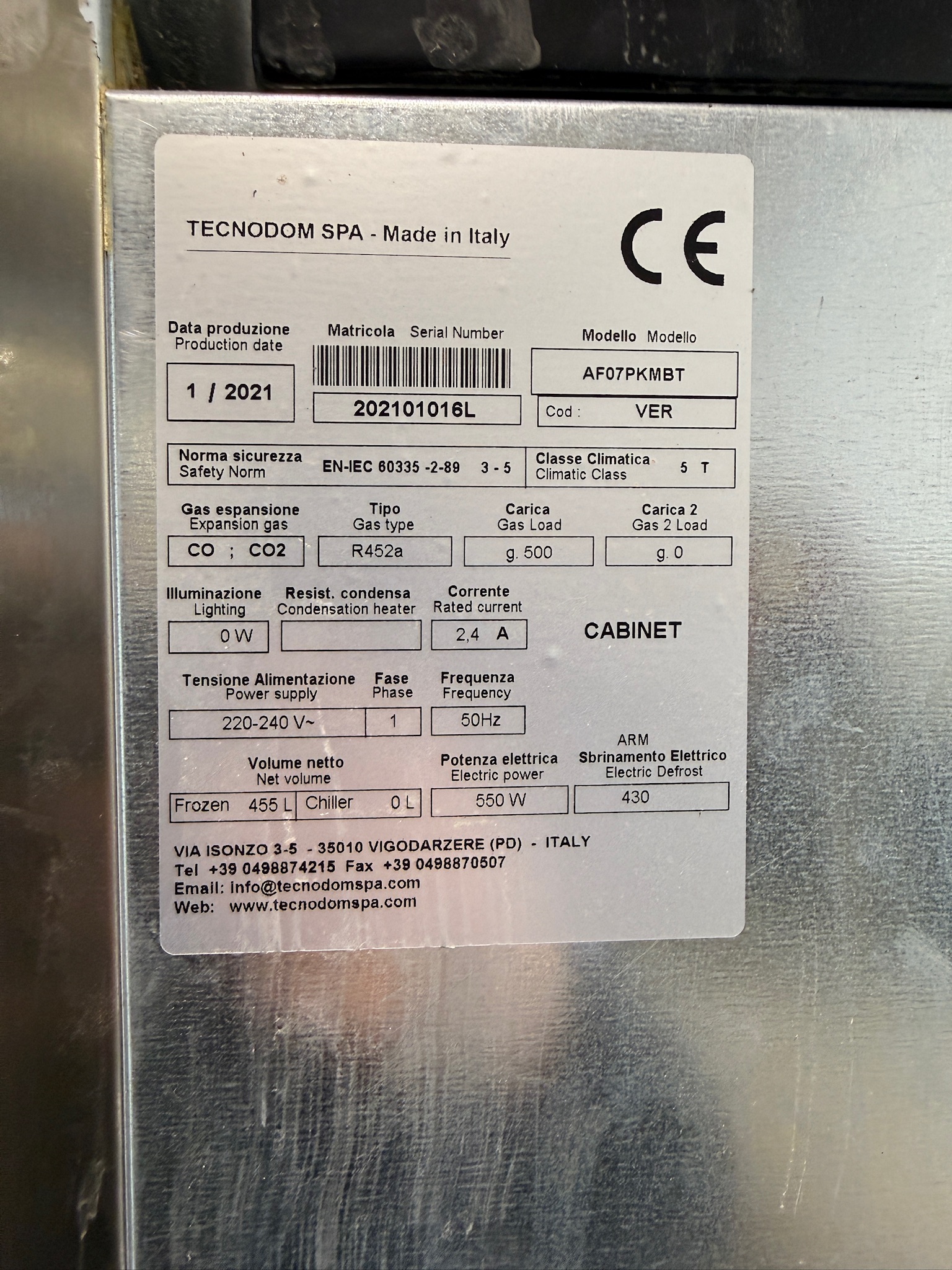 SELT / SOLD Tecnodom Perfekt 700 Stálfrystir frá BVT 7