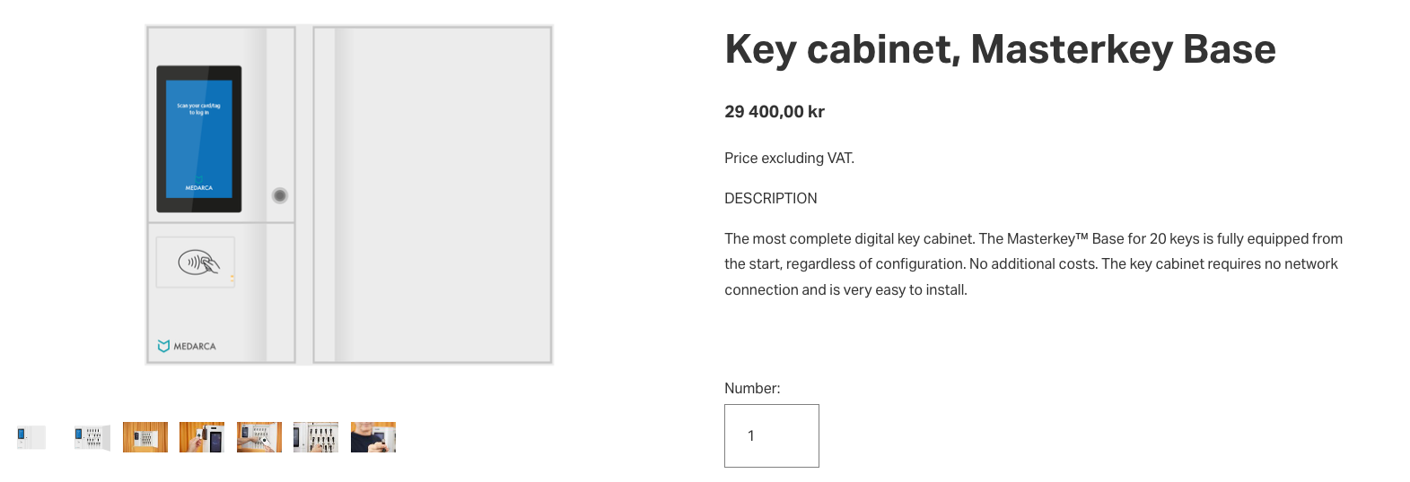 SELT / SOLD Medarca stafrænt lyklabox, 20 lyklar 13