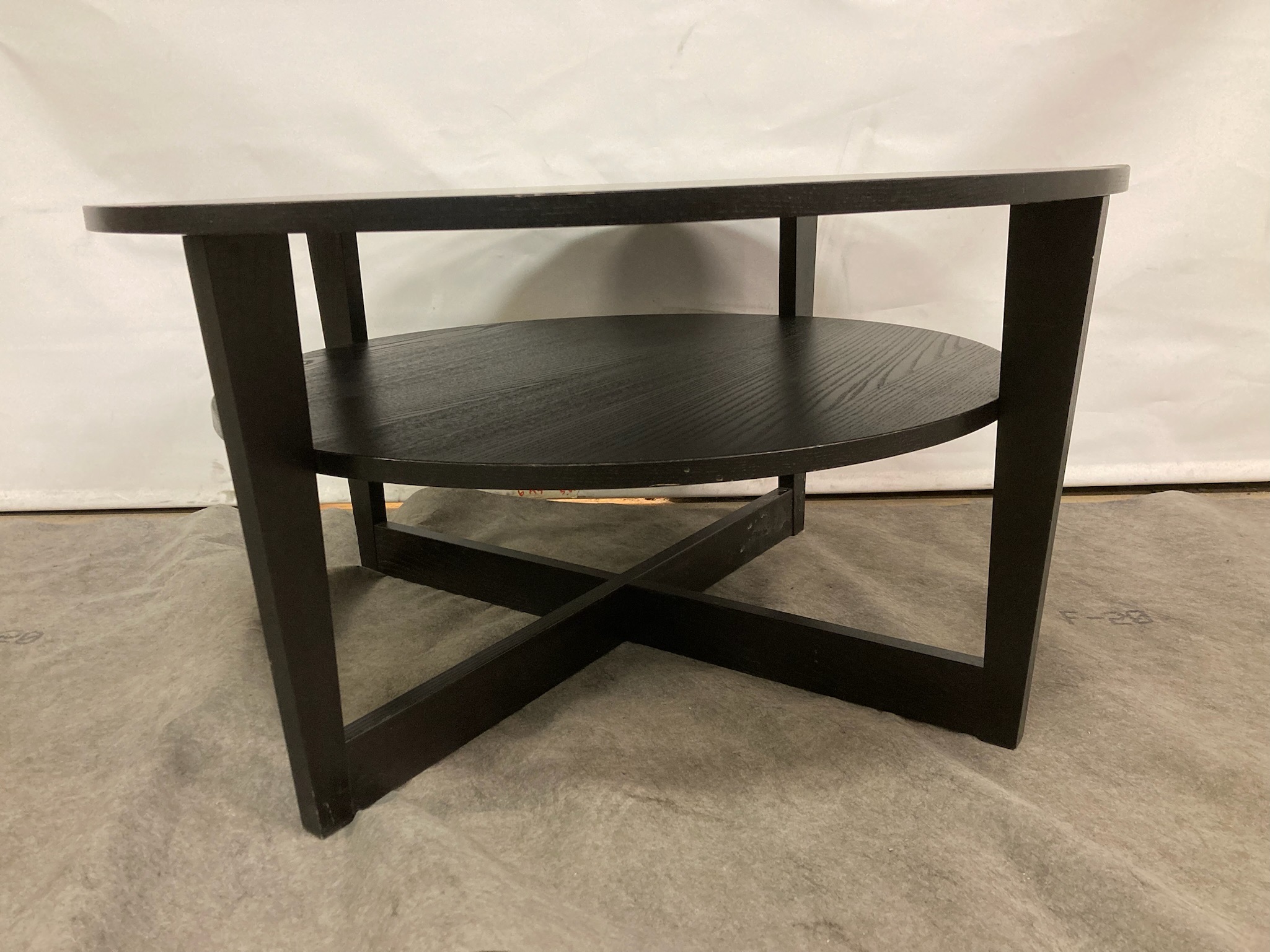 SELT / SOLD Hringborð frá IKEA - Svart B90sm. 3