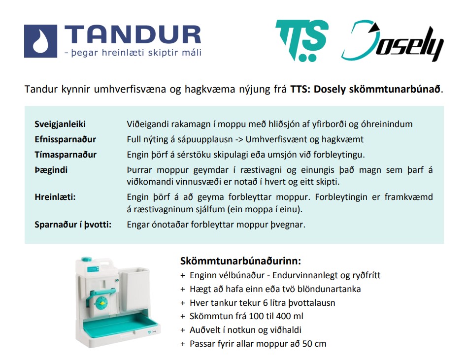 TTS MAGIC 630 Ræstivagn skúringarvagn með Dosely skömmtunarbúnað - Tandu 3