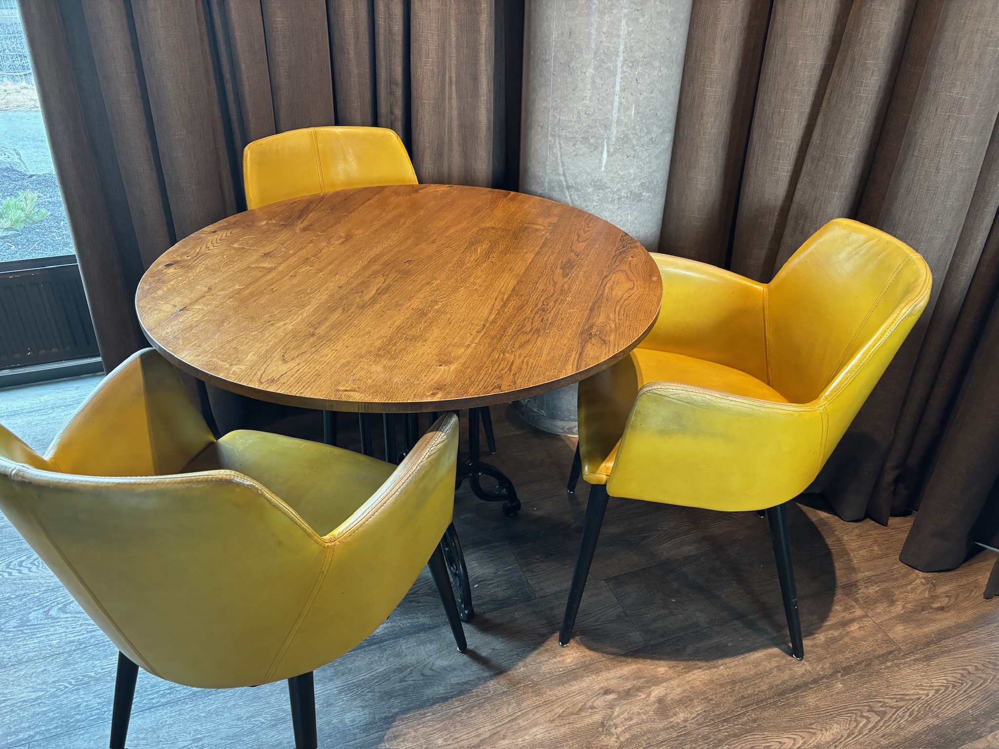 SELT / SOLD Retro borðstofustólar / eldhússtólar, gulir 3