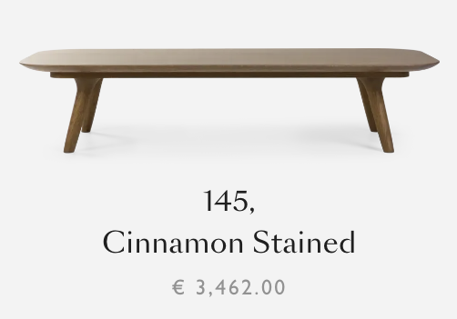 SELT / SOLD Moooi stofuborð Cinnamon Stained , L145 x B60 x H30 sm. 4