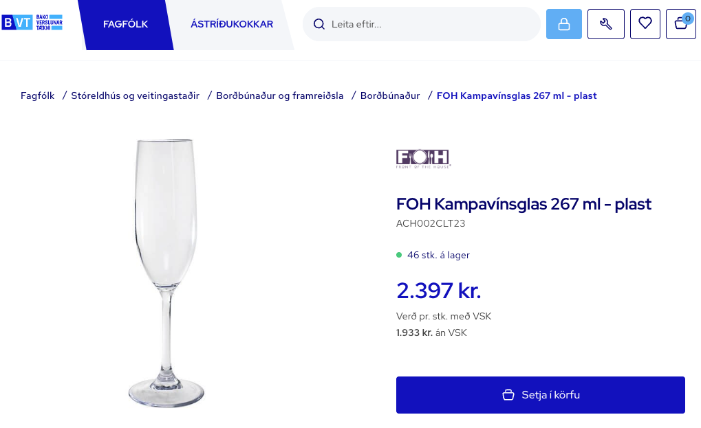 FOH kampavínsglös frá BVT (60 stk.) - Umfram magn 4