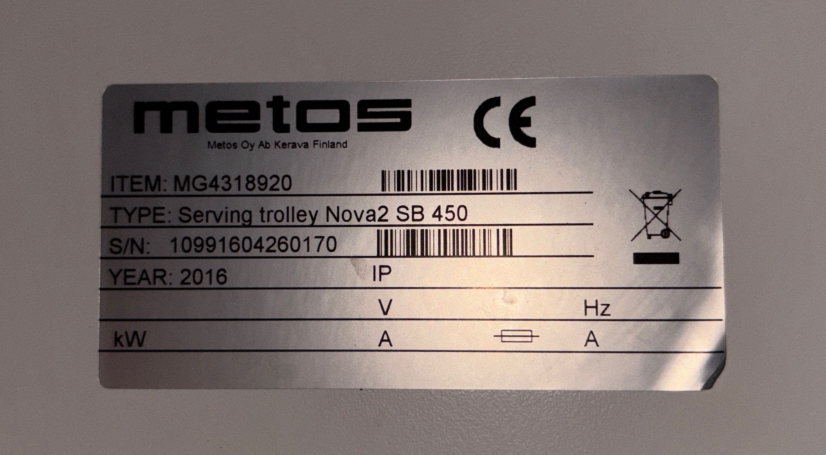 SELT / SOLD Metos undirborð/preppborð - með 2 sóda/vatnsvélum, B115/D46xH90 sm. 14