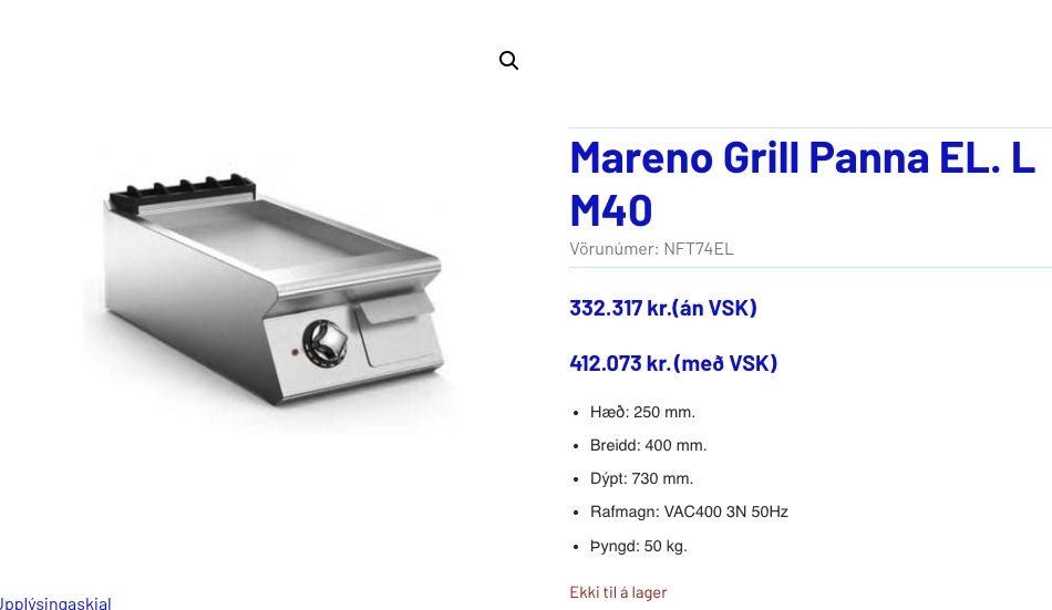 SELT / SOLD Mareno grillpanna frá BVT 3