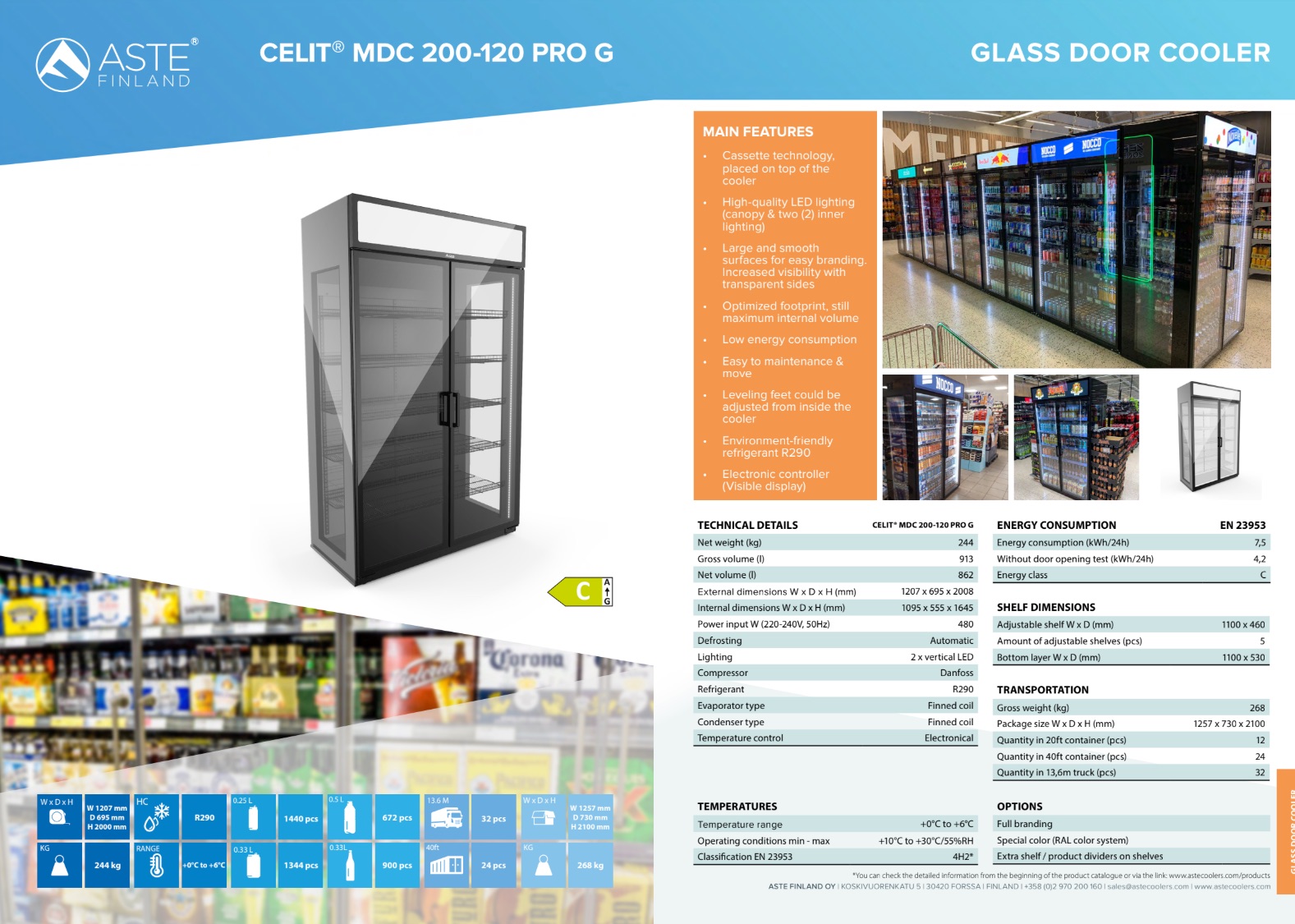 SELT / SOLD Celit display kælir frá BVT, 862ltr., 2025 7
