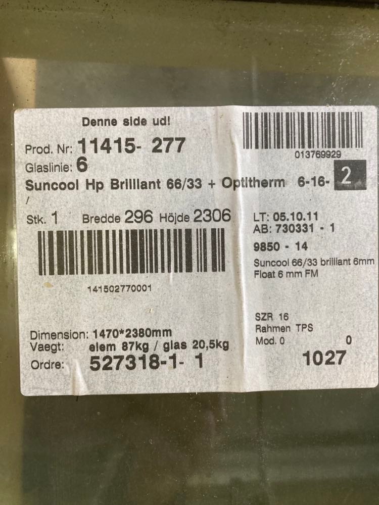 SELT / SOLD Ideal Combi - Útihurð með hliðarglugga - breidd á fleka 100 10