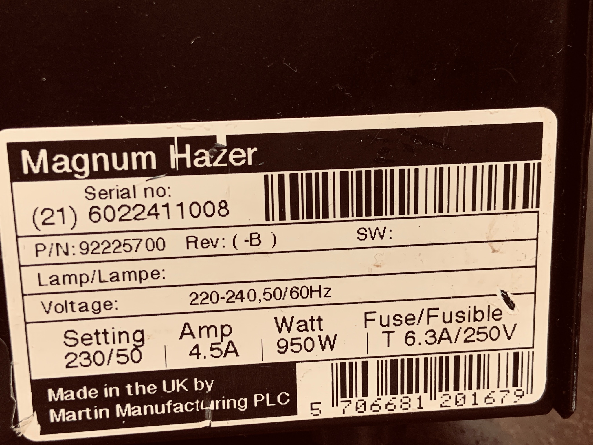 Selt/Endurnýtt-Martin Magnum Hazer reykvél 8