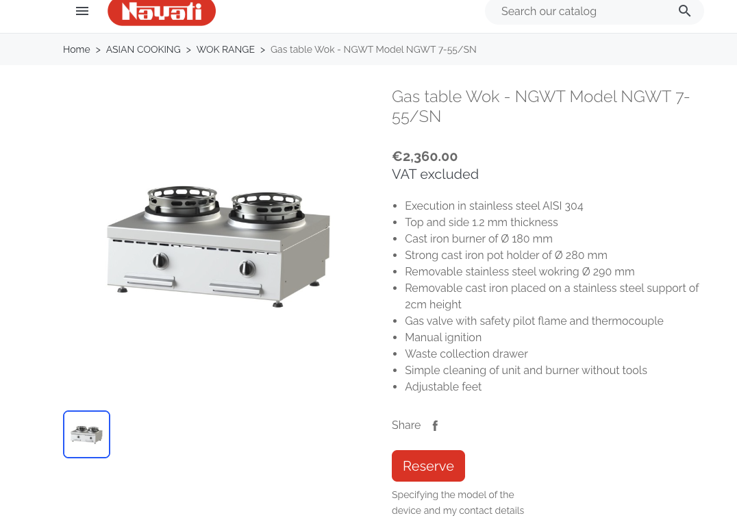 Nayati wok gaseldavél á standi 3