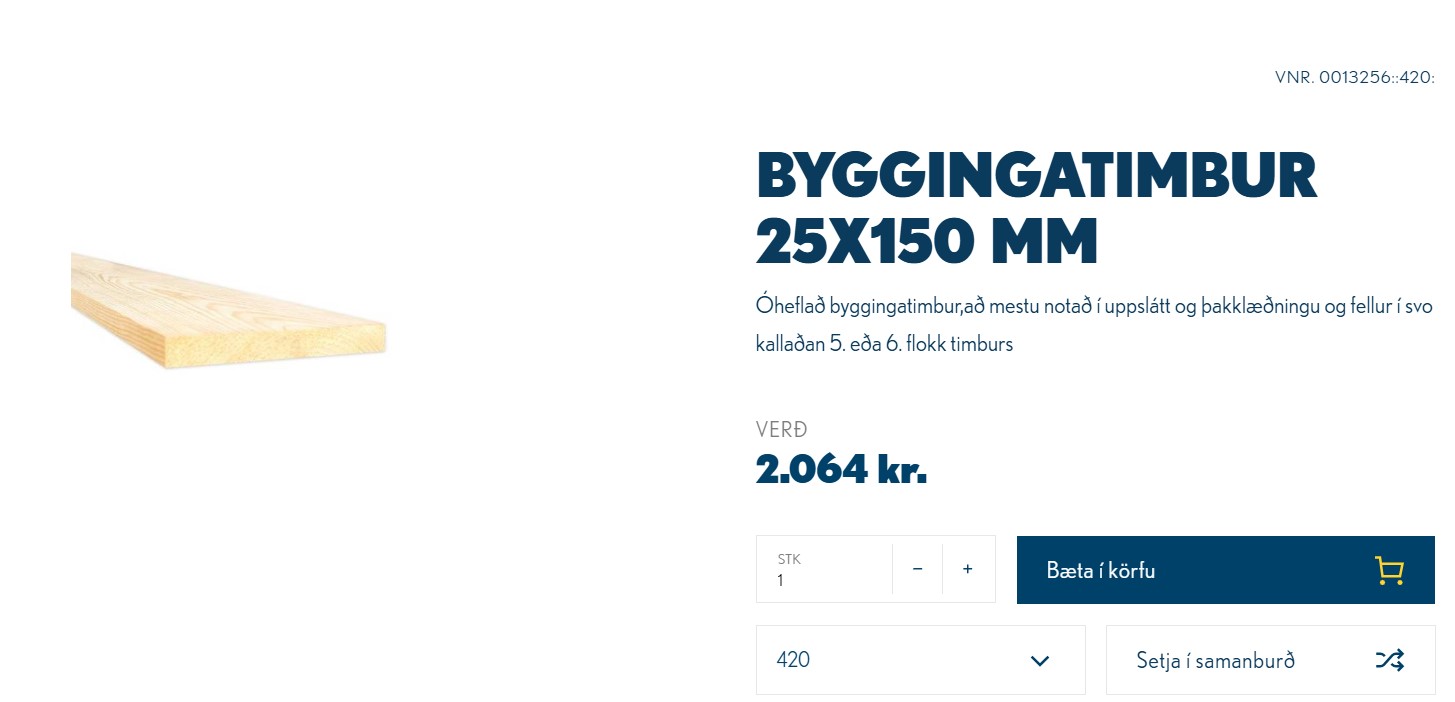 SELT / SOLD - Uppsláttartimbur - uppsláttarmót - 1.000 lengdarmetrar 6
