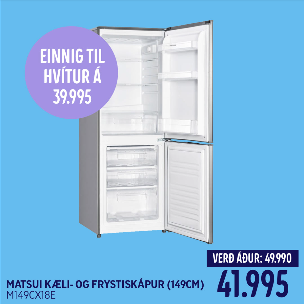 SELT / SOLD Matsui kæli- og frystiskápur - H149sm. 7