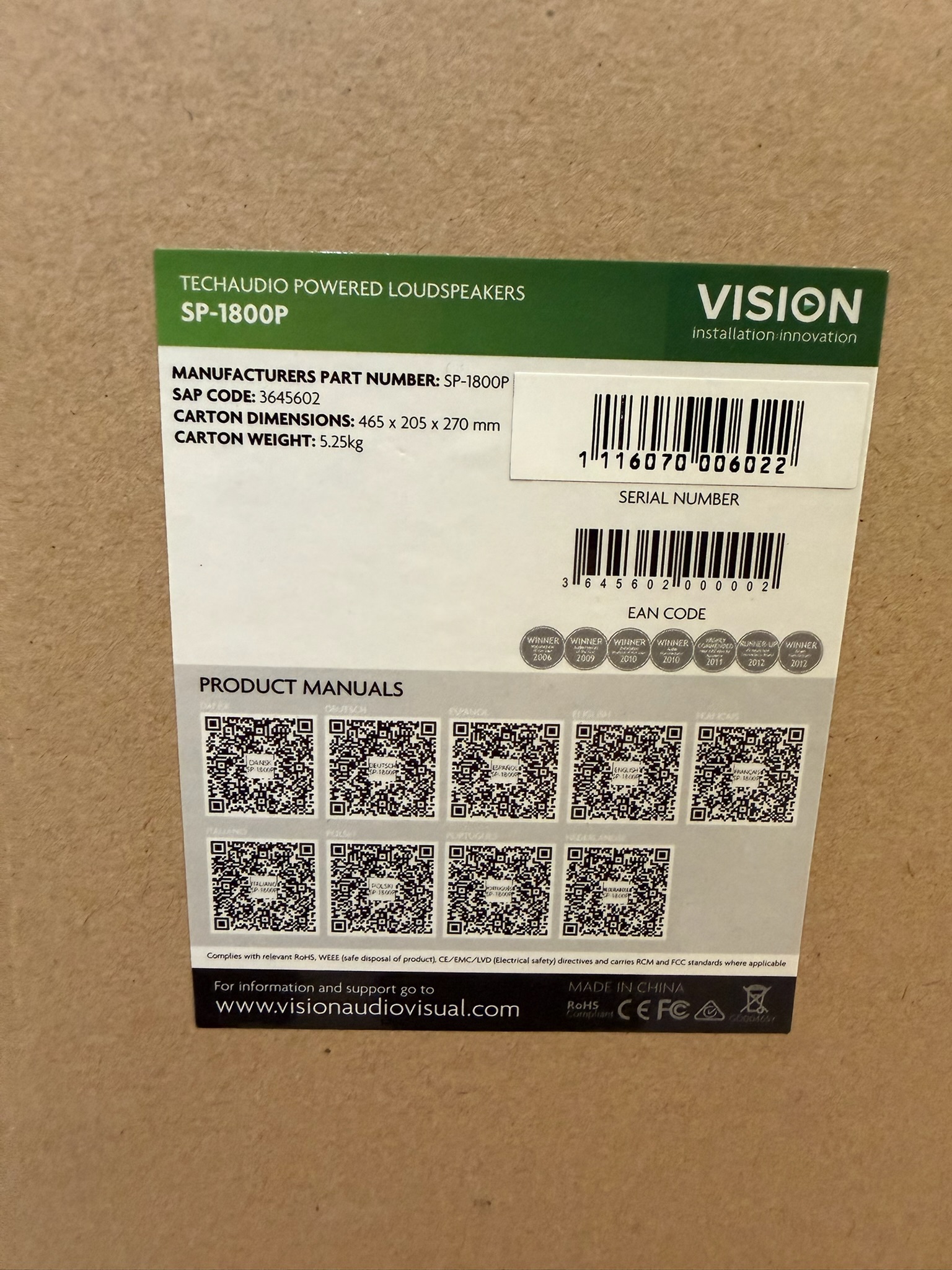 Vision hátalara par 6