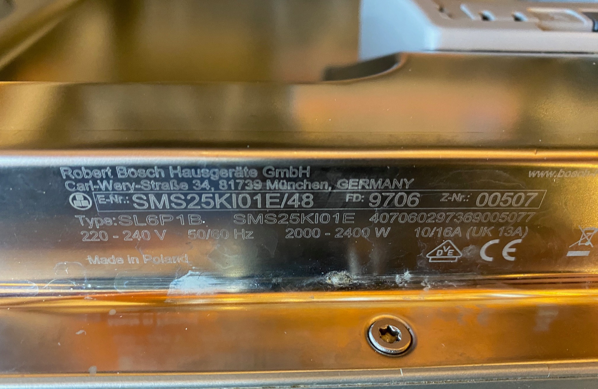 SELT / SOLD Bosch uppþvottavél 10