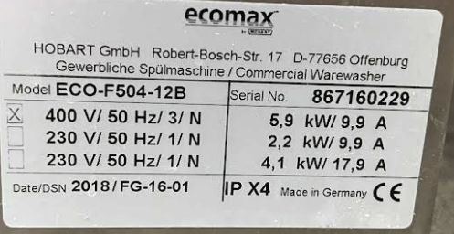 SELT / SOLD Hobart EcoMax undirborðsvél frá BVT 3