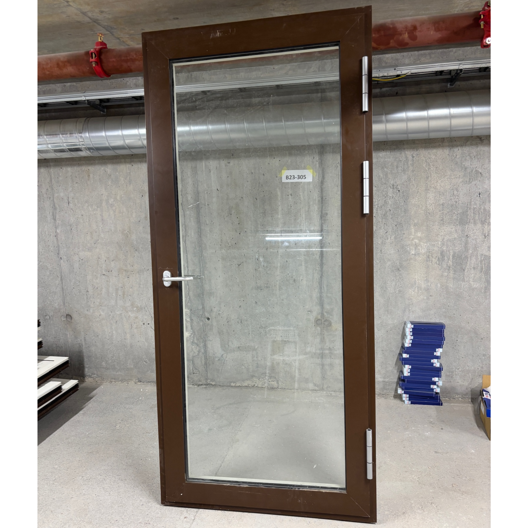 SELT / SOLD Svalahurð úr áli, H222xB101,5sm. - Umframefni 2