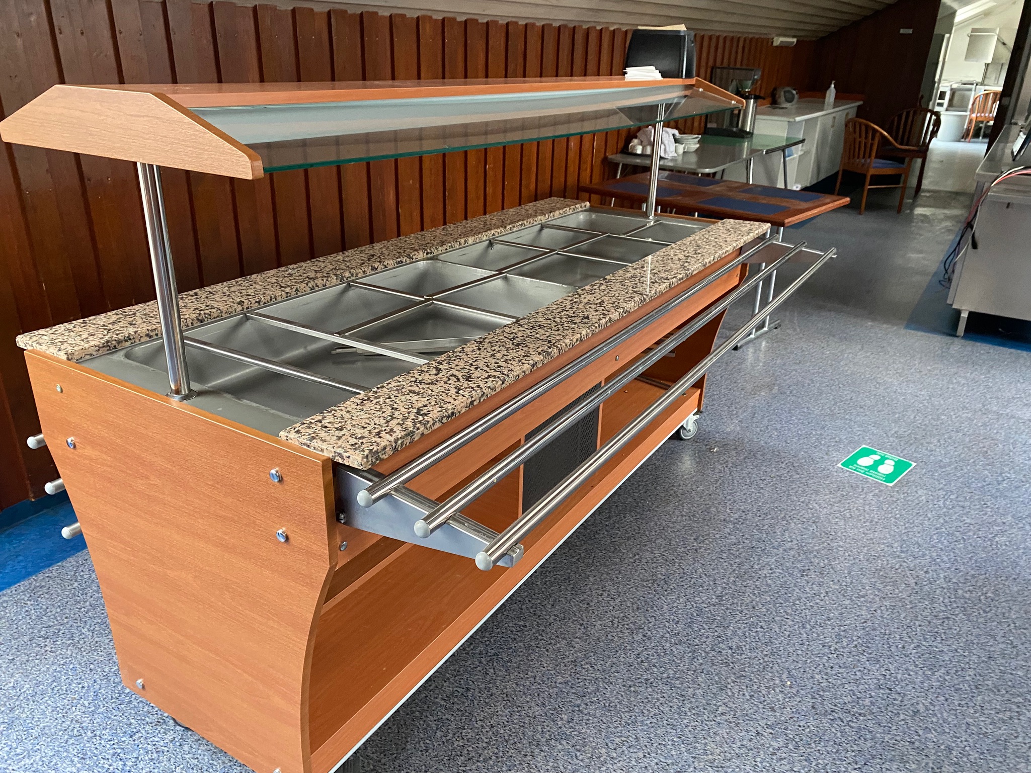 SELT / SOLD - Kæliborð - salatbar frá Bartscher - granít steinplötur- 220 sm. 2