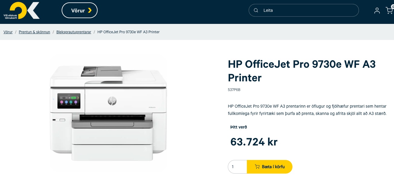 SELT / SOLD HP OfficeJet prentari frá OK 10