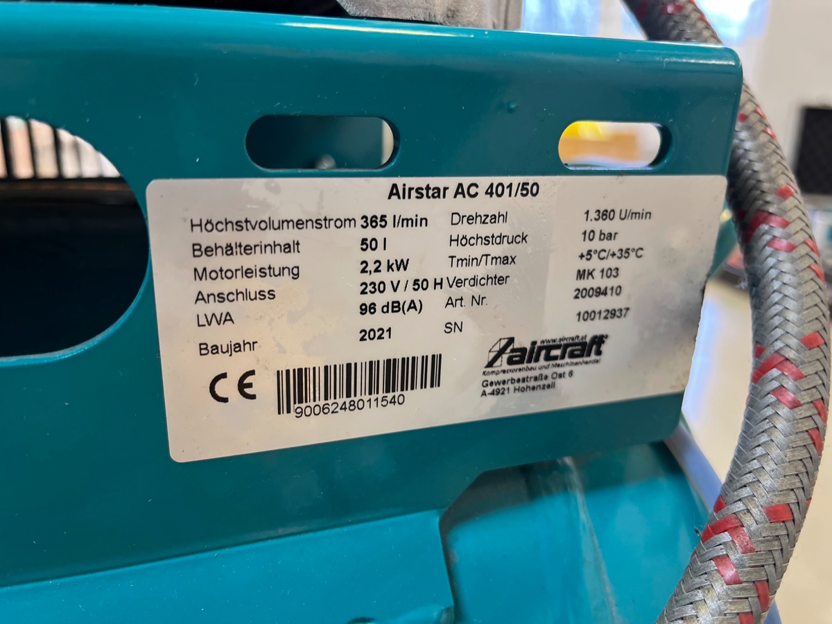 SELT/SOLD Airstar loftpressa 401/50, 50l 2