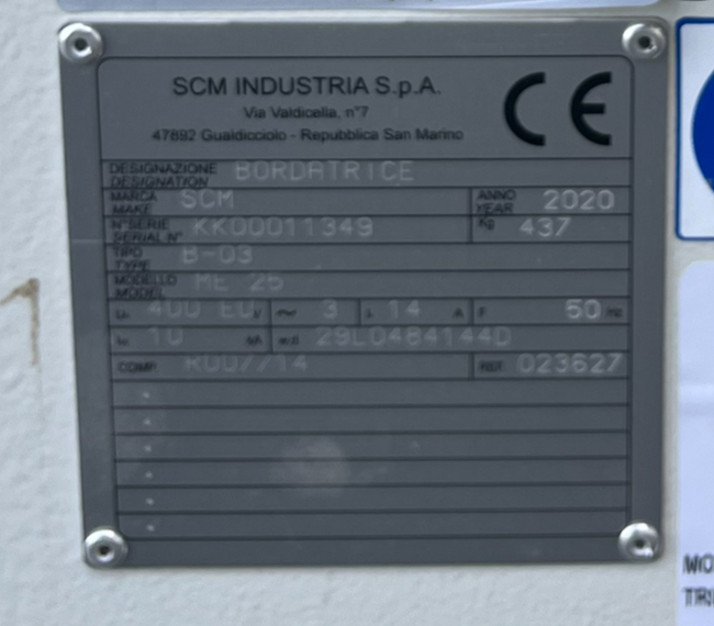 SELT / SOLD - SCM industria B-03 ME 25 - Kantlímingarvél frá Iðnvélum 10