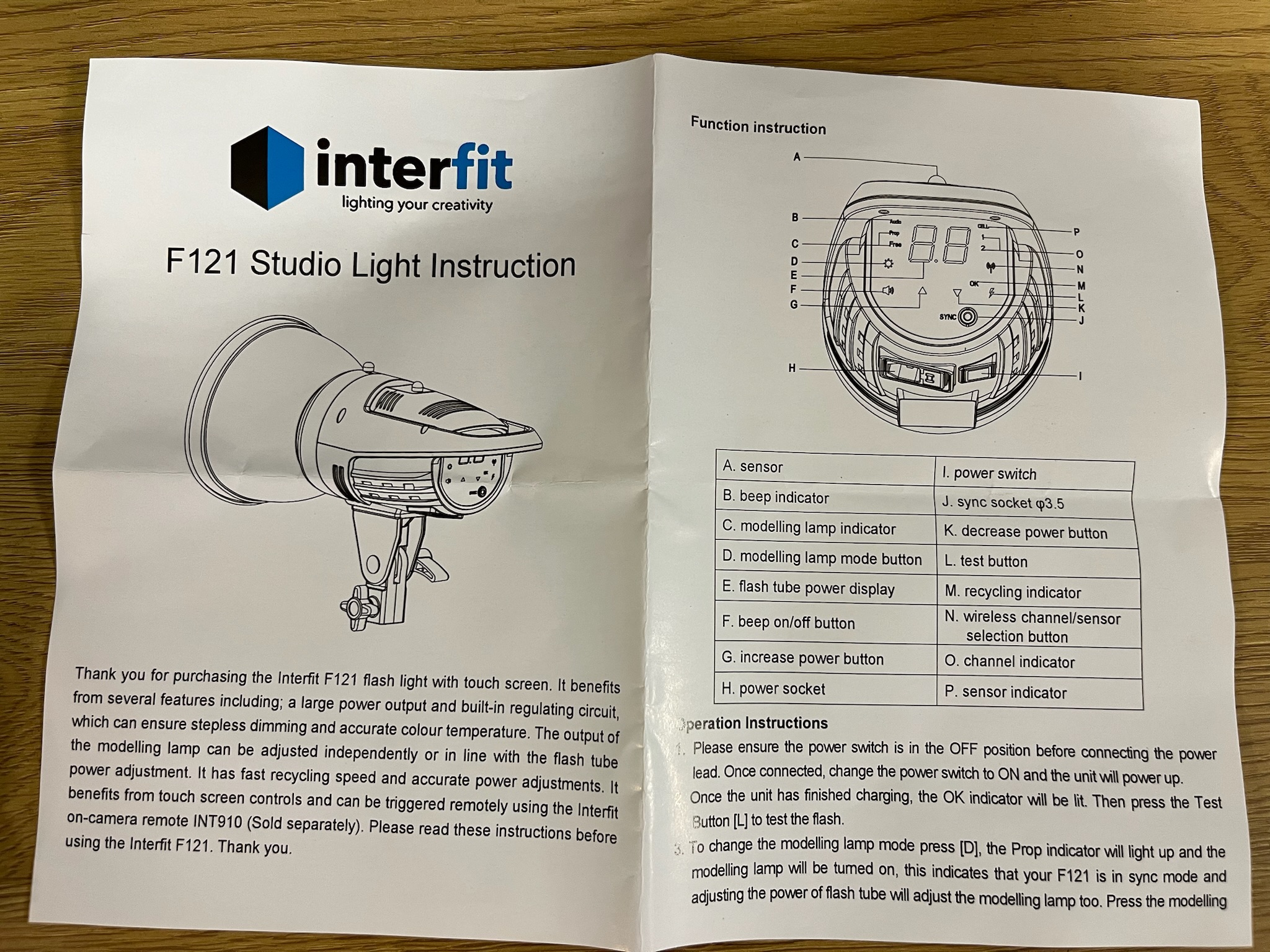 SELT / SOLD Interfit F121 2 x 200w hausar, softbox 10
