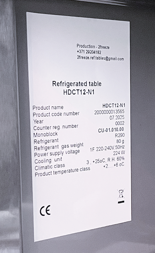 SELT / SOLD Vitrum preppborð / kæliborð frá BVT, B126xD65xH90sm. (2025) 3