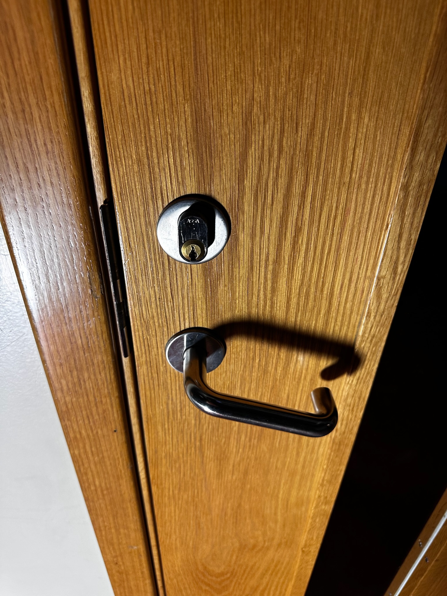 SELT / SOLD Eldvarnarhurð með pumpu 12 stk. B30, H219/B96/þykkt 16 cm 6