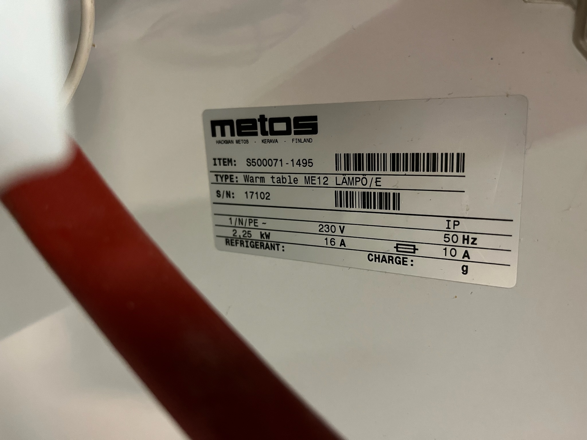 SELT / SOLD Metos kæliborð L120 x B105 x H150 sm. (2 stk.) 6