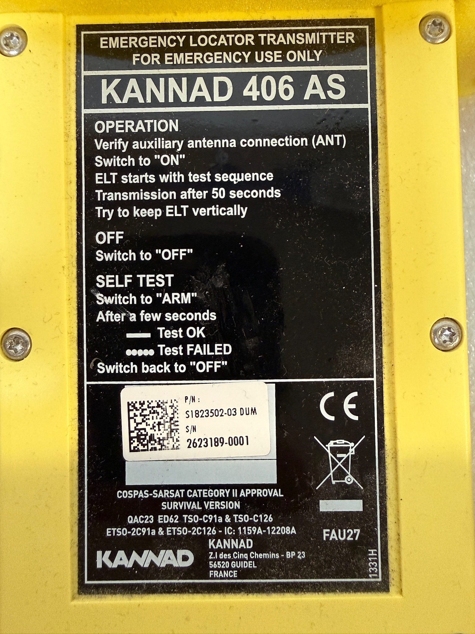 SELT / SOLD Kannad 406 AS neyðarsendir - Play 7