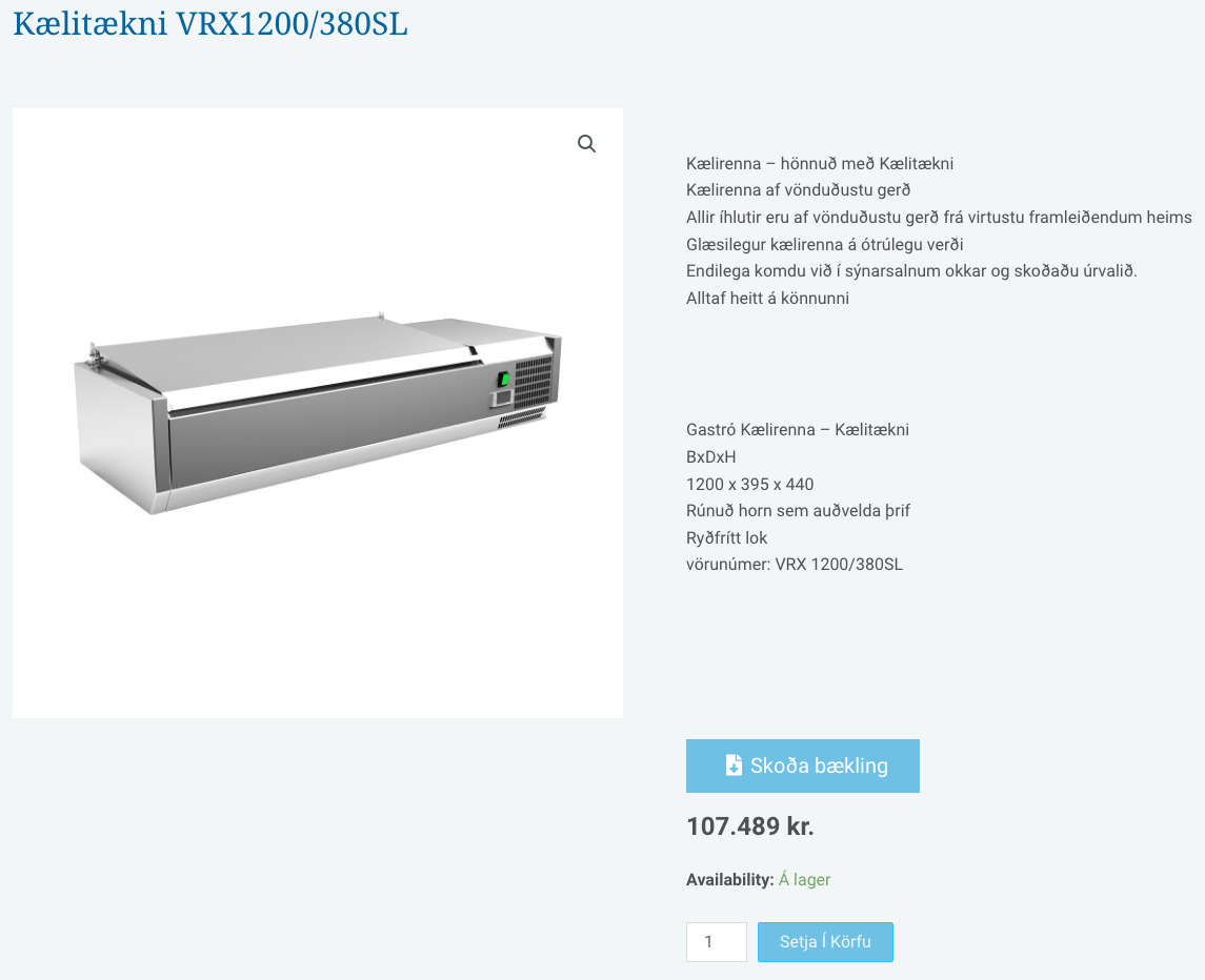 SELT / SOLD Kælirenna frá Kælistækni, B120 x D40 x H44 sm. 7