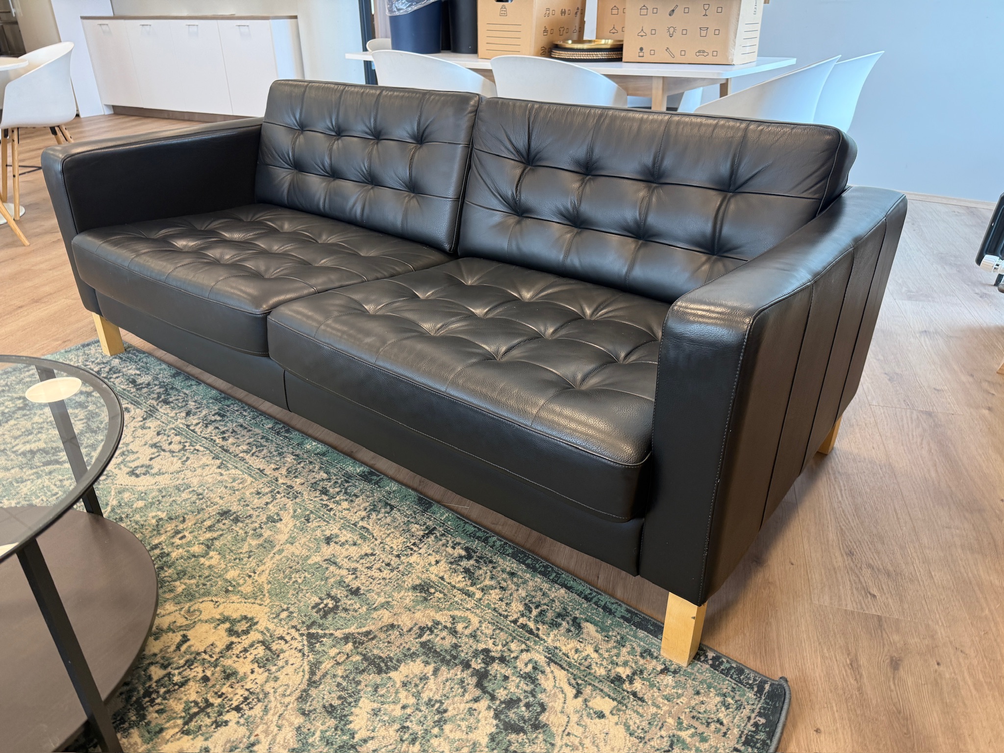 SELT / SOLD IKEA 3ja sæta sófi, B204xD89sm. 4
