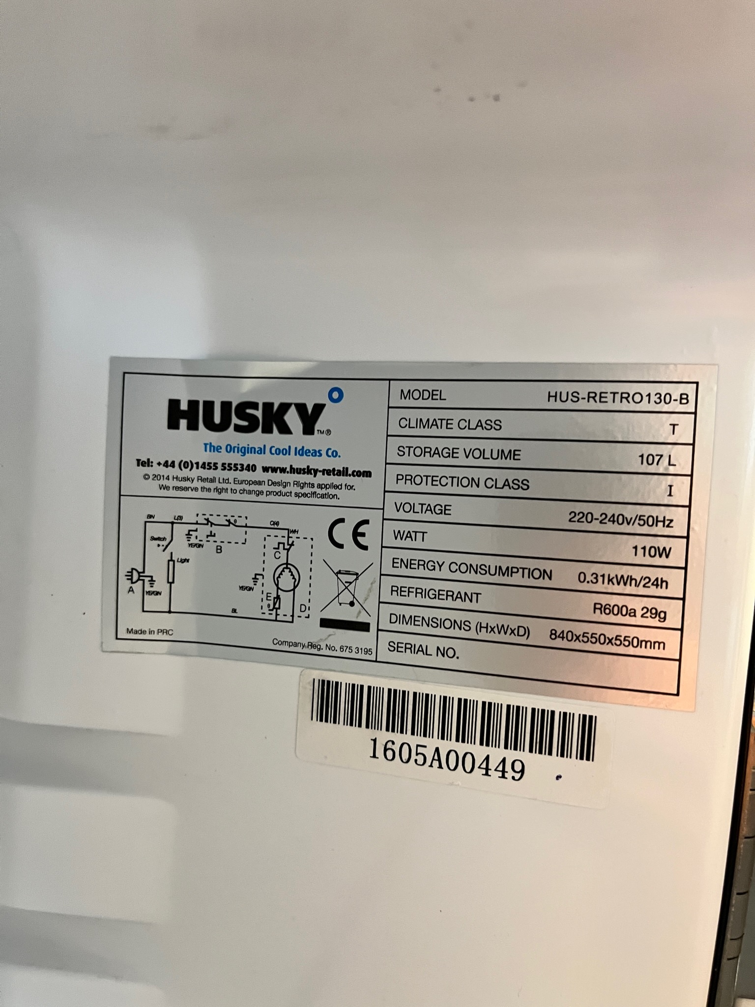 SELT / SOLD - Husky Retro Kæliskápur - 107L 5