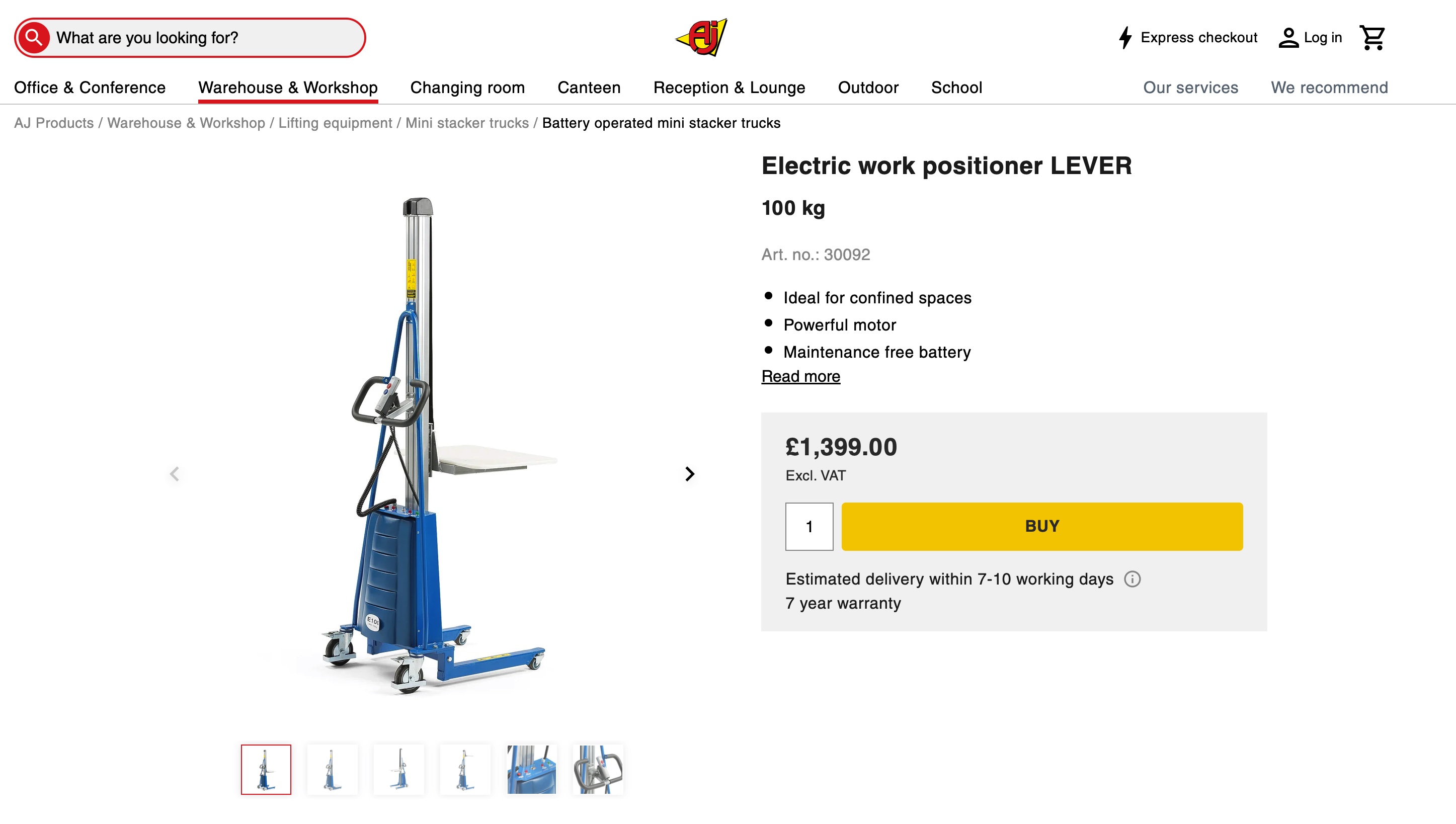 SELT / SOLD Staflari - nýleg vinnurafmagnslyfta frá AJ (2020) 9