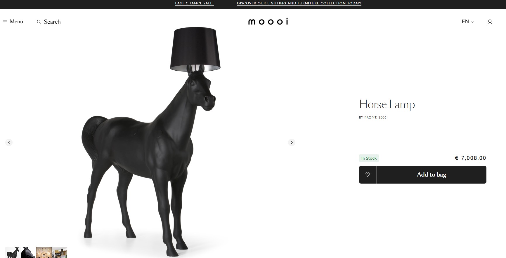SELT / SOLD - Moooi Horse Lamp í fullri hestastærð 3