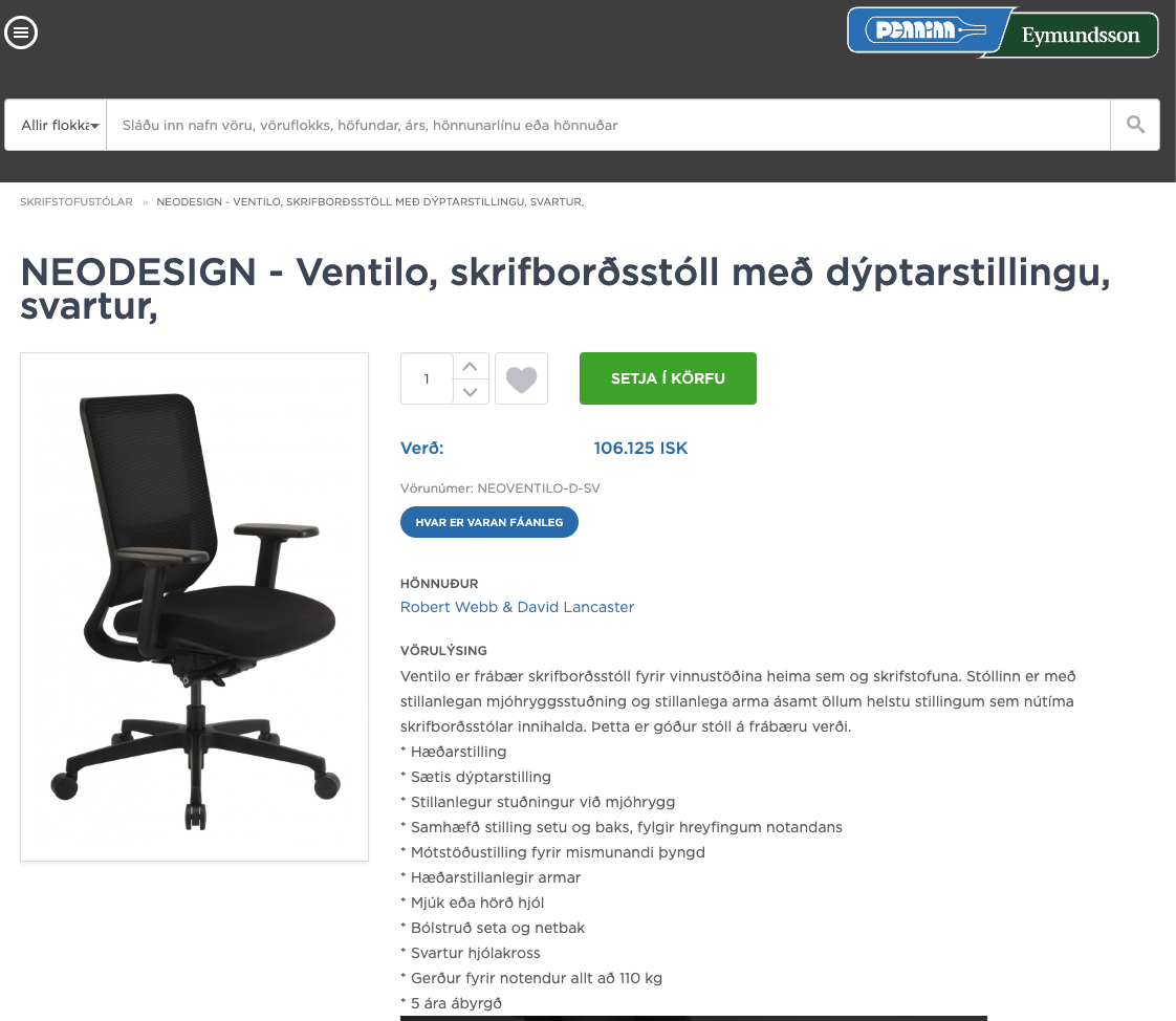 SELT / SOLD NeoDesign skrifborðsstóll frá Pennanum 3