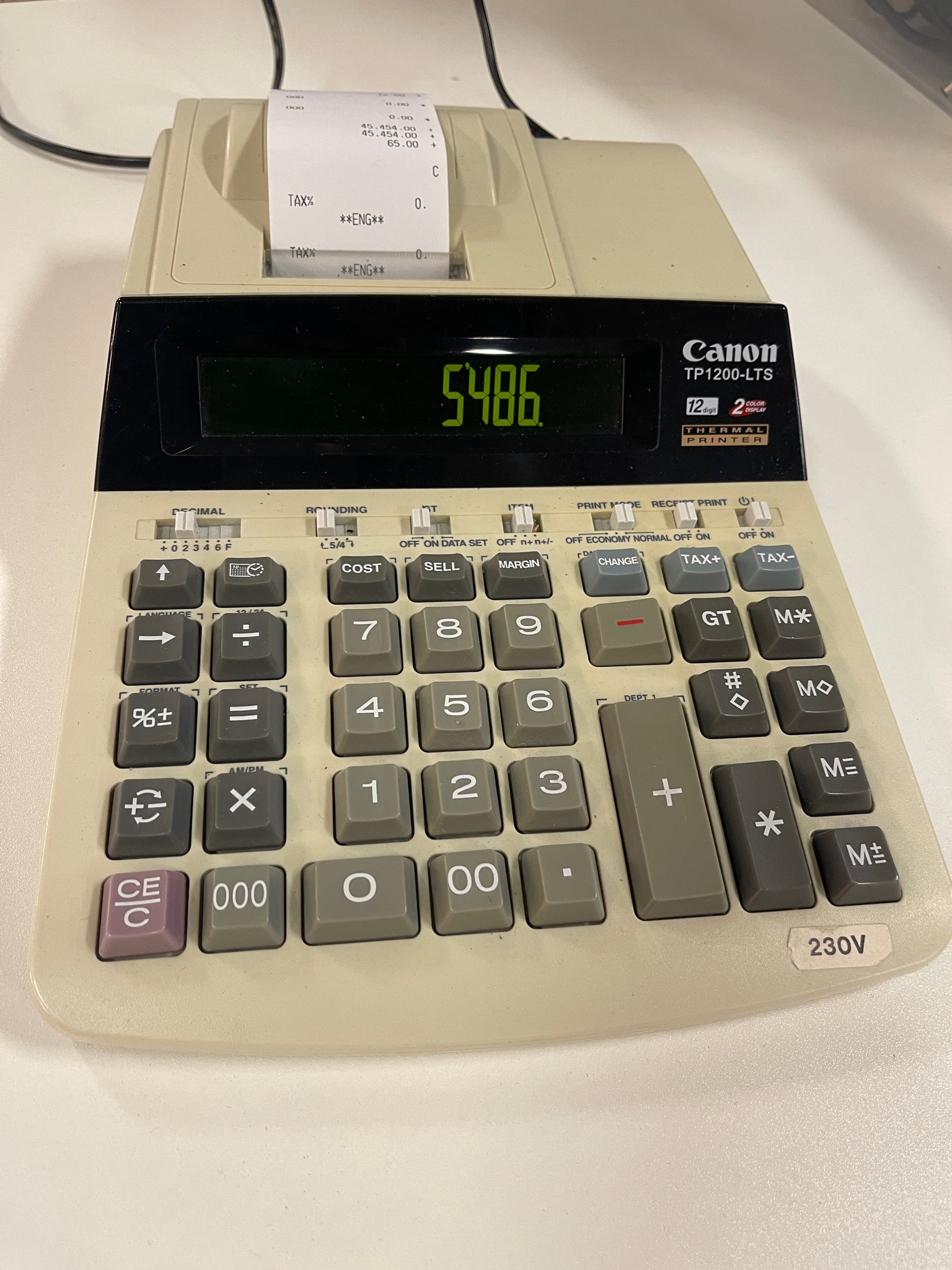 Selt/Endurnýtt-Canon TP1200-LTS reiknivél