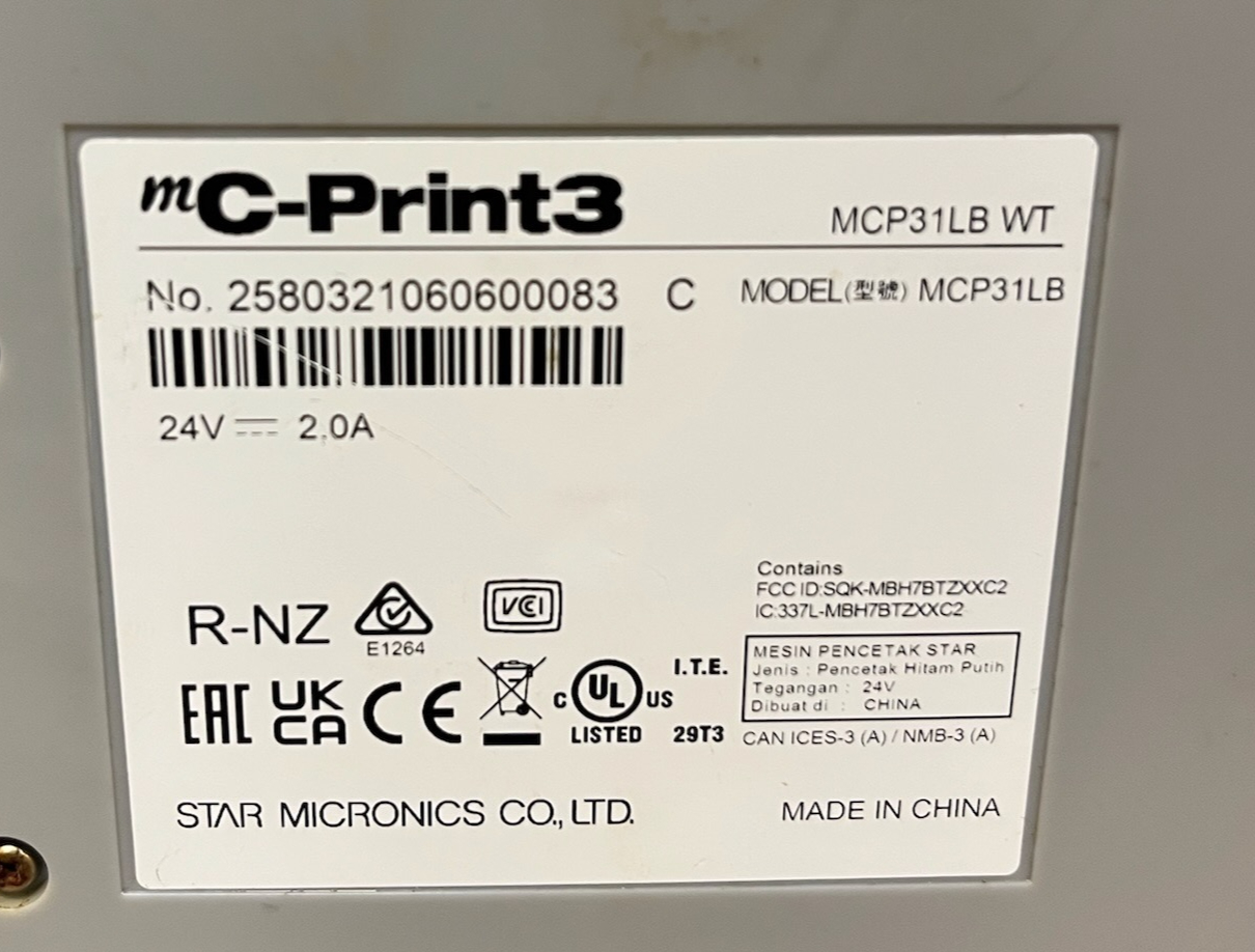 SELT / SOLD Kvittunar-prentari Star Micronics 4