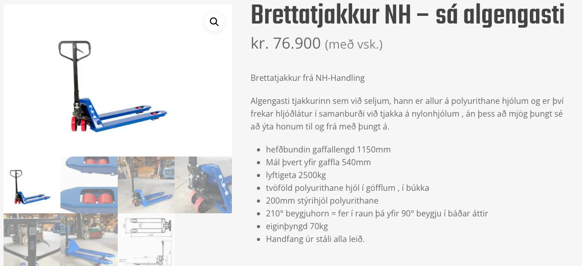 SELT / SOLD Brettatjakkur, 1150mm, 2500kg 3