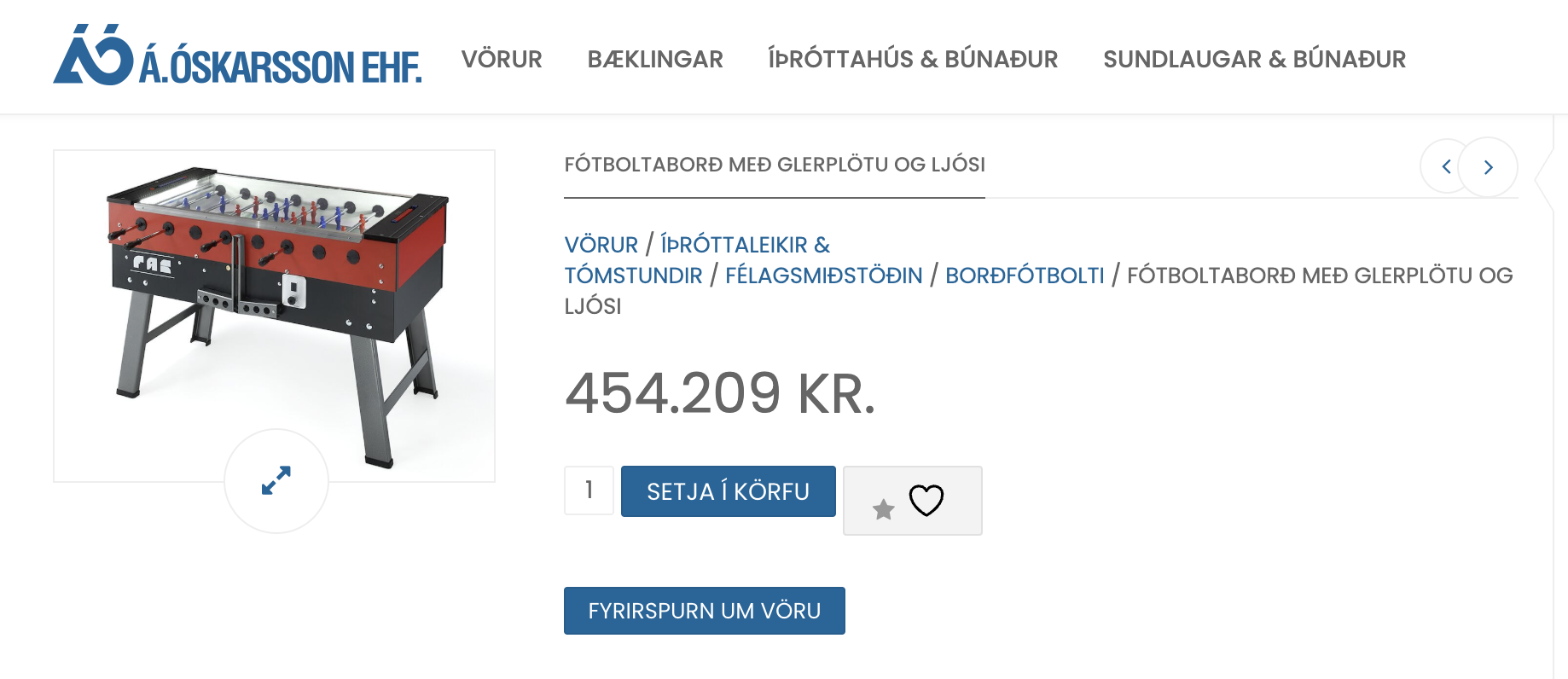 SELT / SOLD FAS Sports San Siro fótboltaspil - Ledlýsing- hljóðeinangrandi gler 12