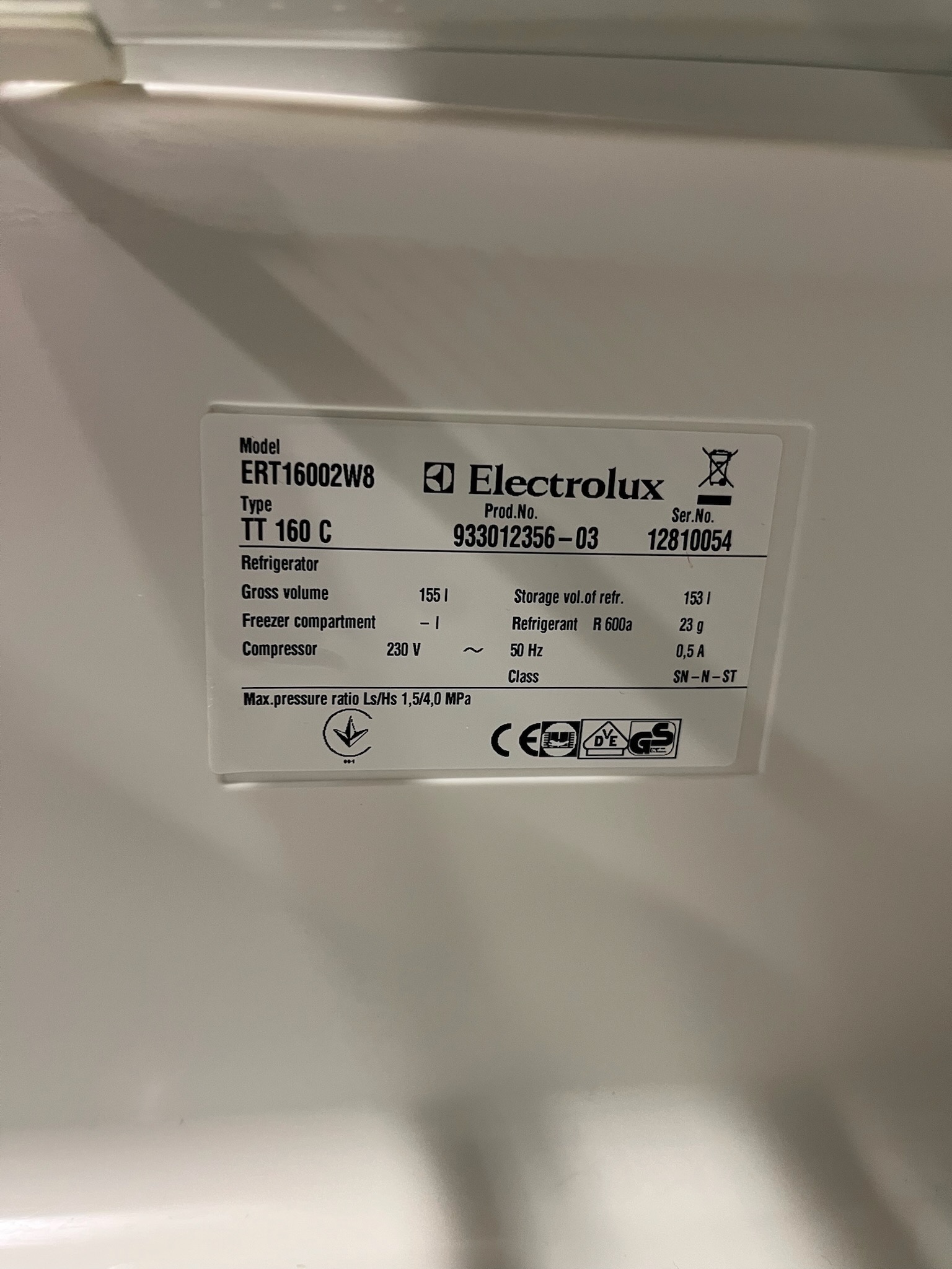 SELT / SOLD Electrolux kæliskápur, H84,5 x 61 x 55 sm. 5