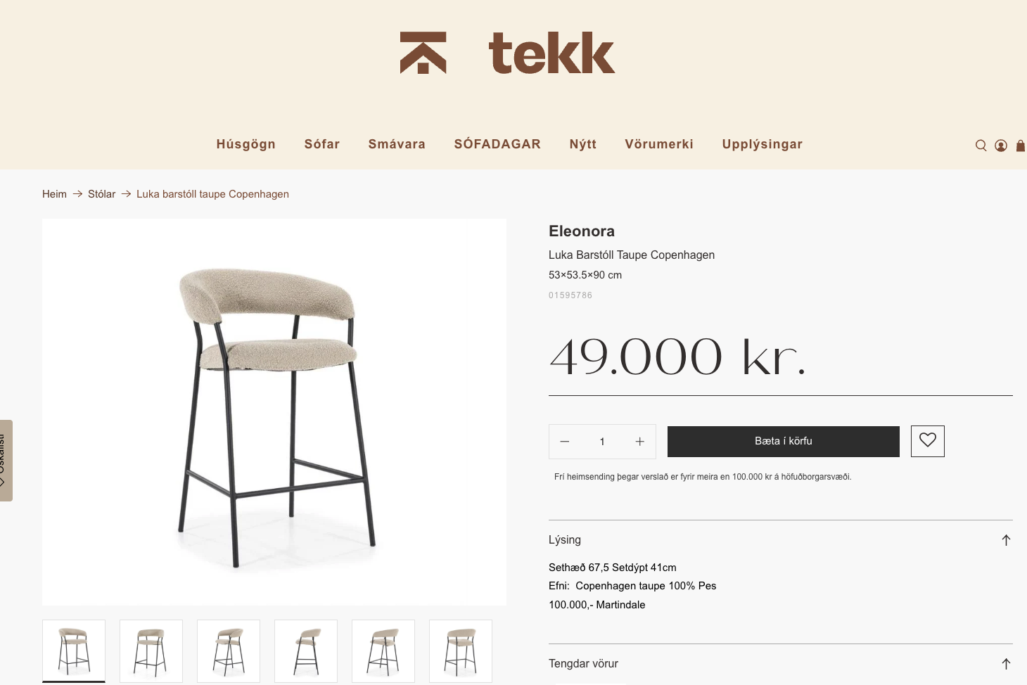 SELT / SOLD Eleonora barstólar frá Tekk - PLAY 3