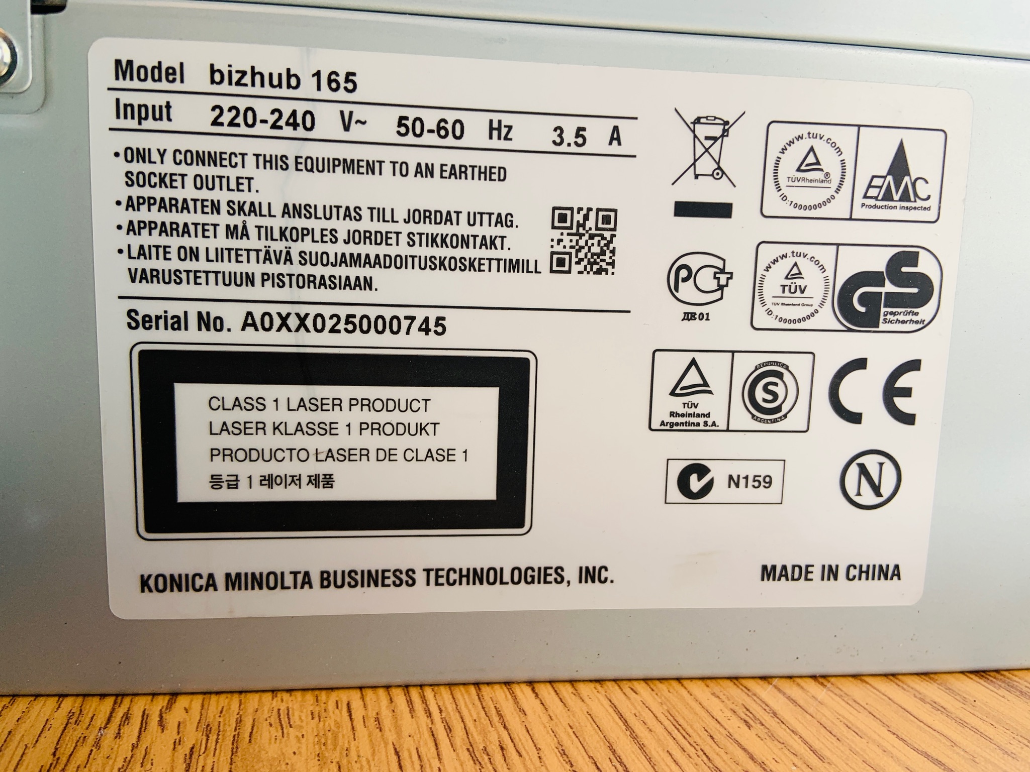 Selt/Endurnýtt-Konica Minolta bizhub 165 10