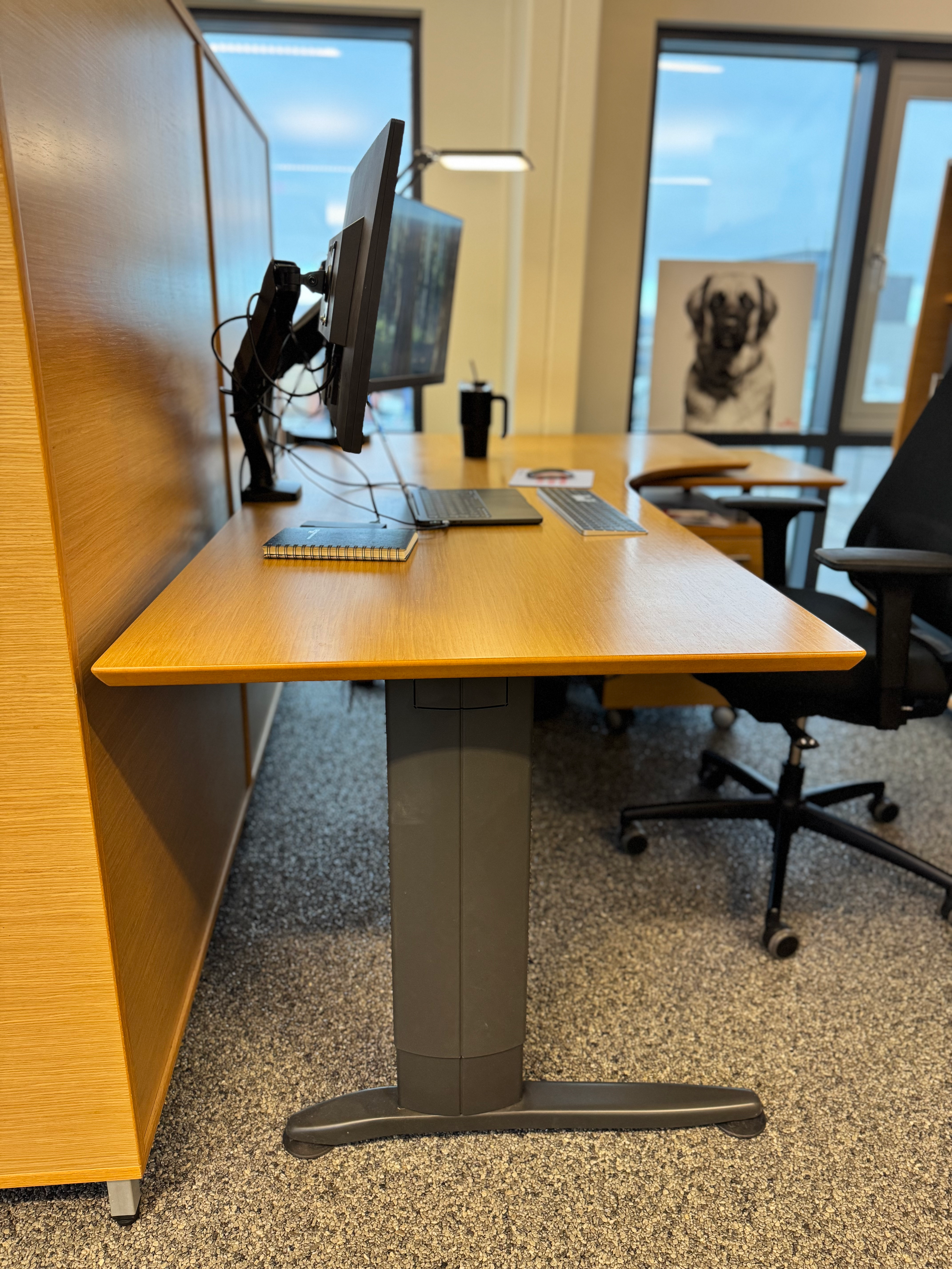 SELT / SOLD Rafmagnsborð með skúffuskáp - 200 x B: 80-120 - Pnr. 203