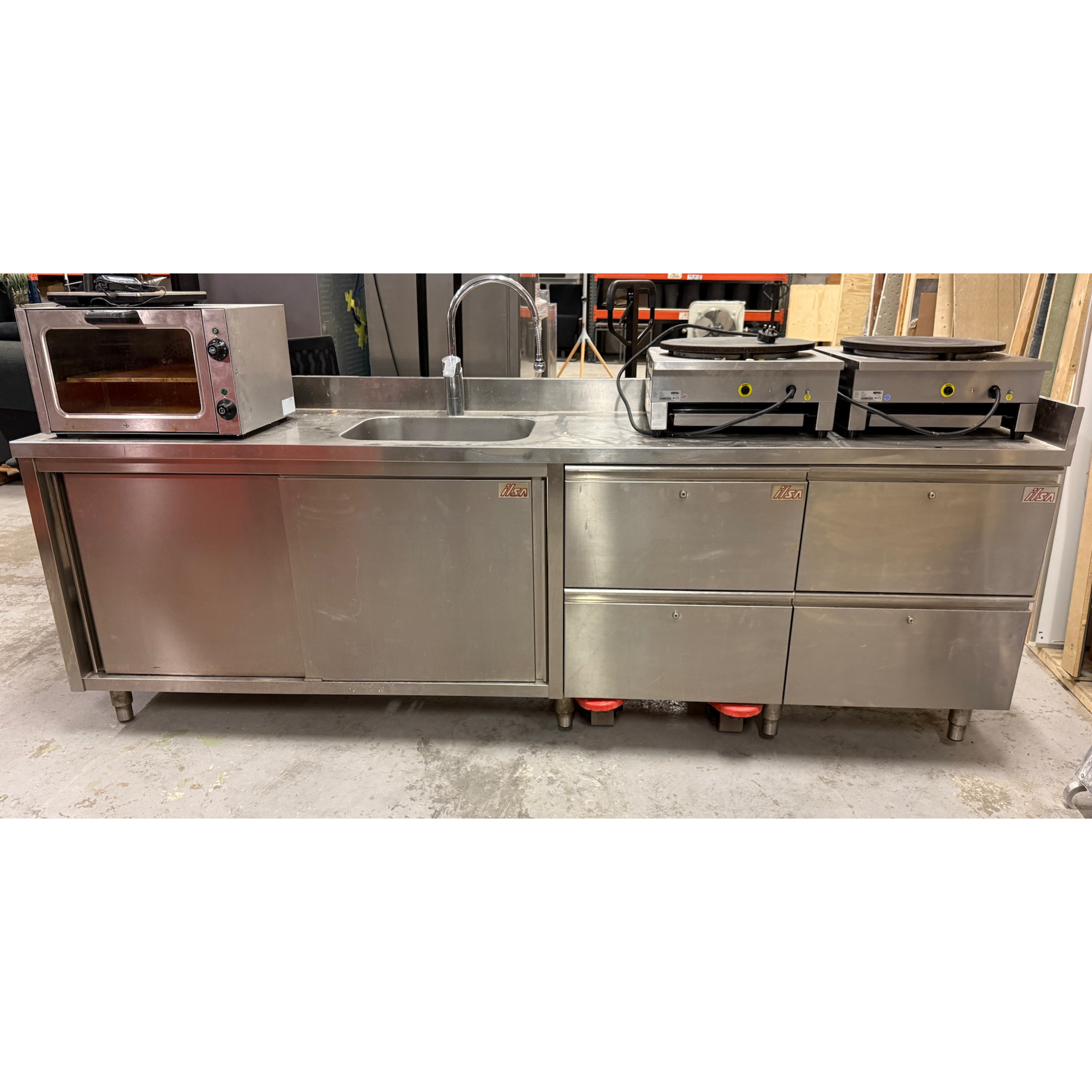 SELT / SOLD Ryðfrítt Ilsa kæliborð, B260xD60sm. 2