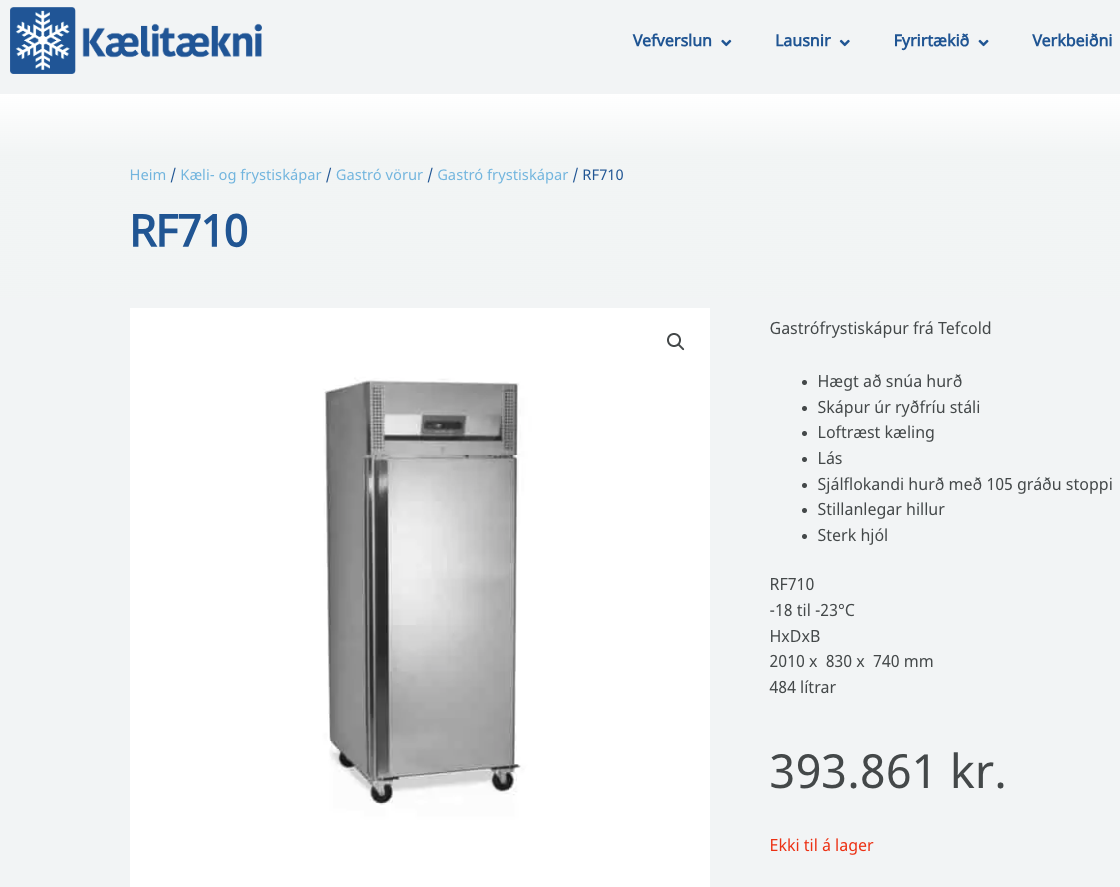 SELT / SOLD Tefcold stálfrystir frá Kælitækni 8