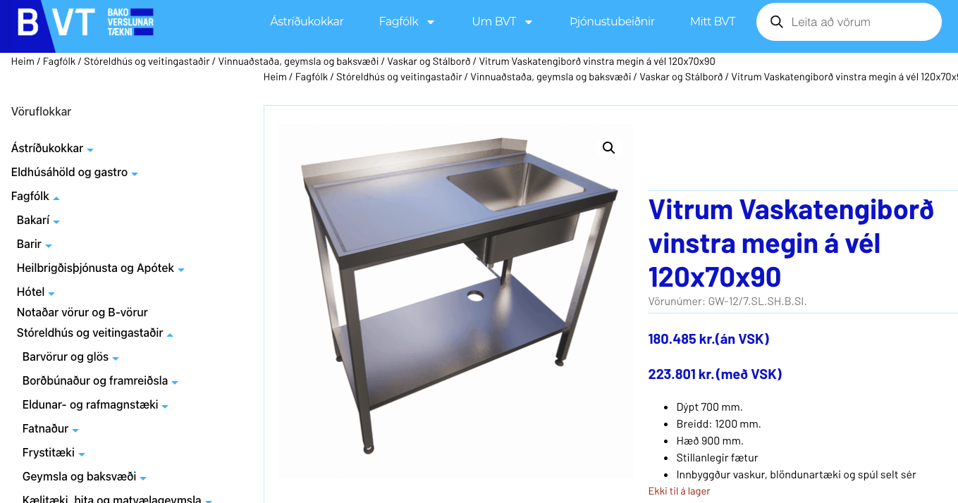 SELT / SOLD Vitrum vaskatengiborð með blöndunartæki m. spúl frá BVT 9