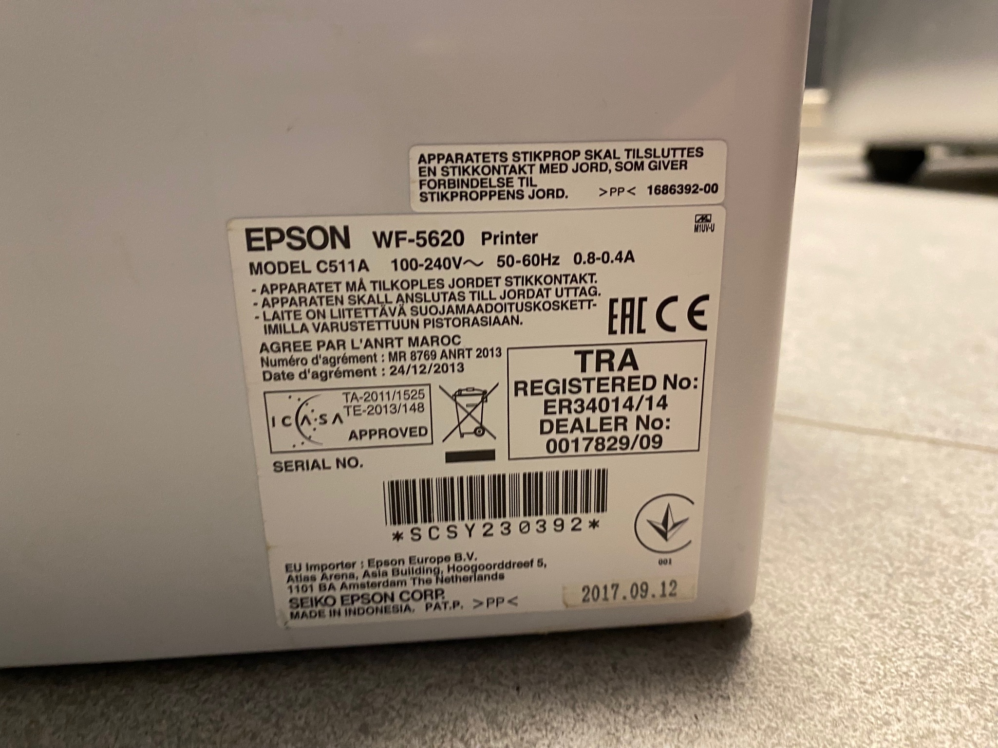 SELT / SOLD Prentari - Epson WorkForce Pro WF-5620 12