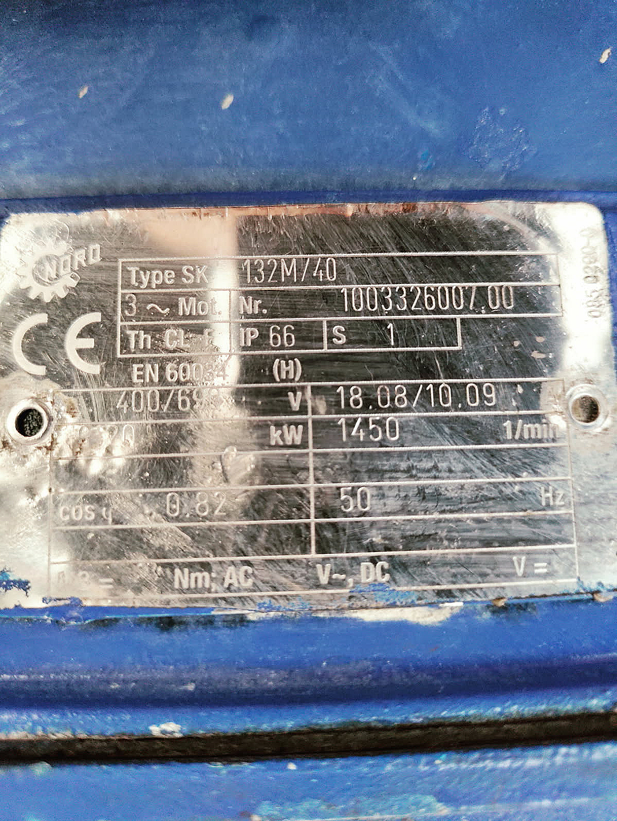 Getriebebau NORD mótor, 7.5 kW 4