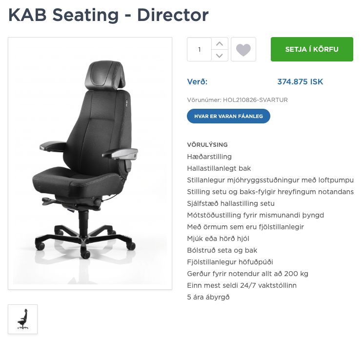 SELT / SOLD KAB Seating skrifborðsstóll frá Pennanum 3